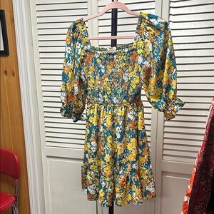 Jessica Simpson Floral Dress - Yellow and Blue